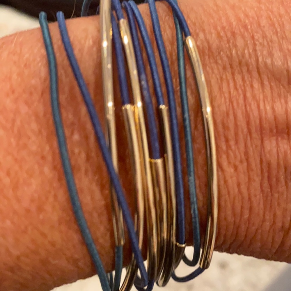 Bracelets - blue and gold - very thin like material
